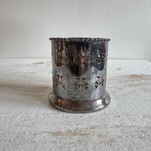 Silver Plate Primrose E.P Silver on Copper Filigree Wine Bottle Holder